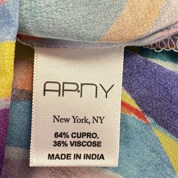 APNY Multi Color Abstract Artsy Wave Blouse | Maximalist Bold Bright Size MEDIUM - Picture 3 of 7